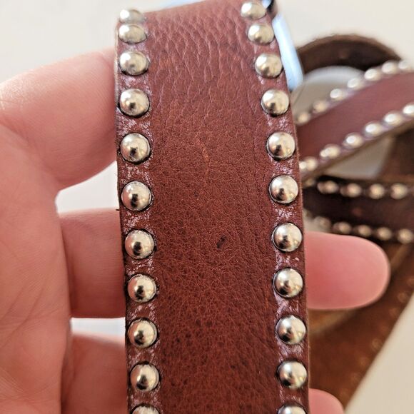 Leatherock Studded Brown Leather Belt Size L36 Western L 36 Boho 5481 Unisex USA - Picture 13 of 15